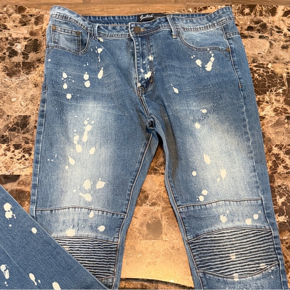 Men's Blue Distressed Skinny Jeans